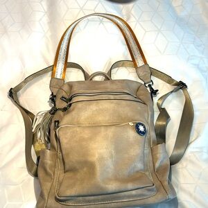 Opage Tan Backpack/ Purse/ Crossbody/Shoulder Bag